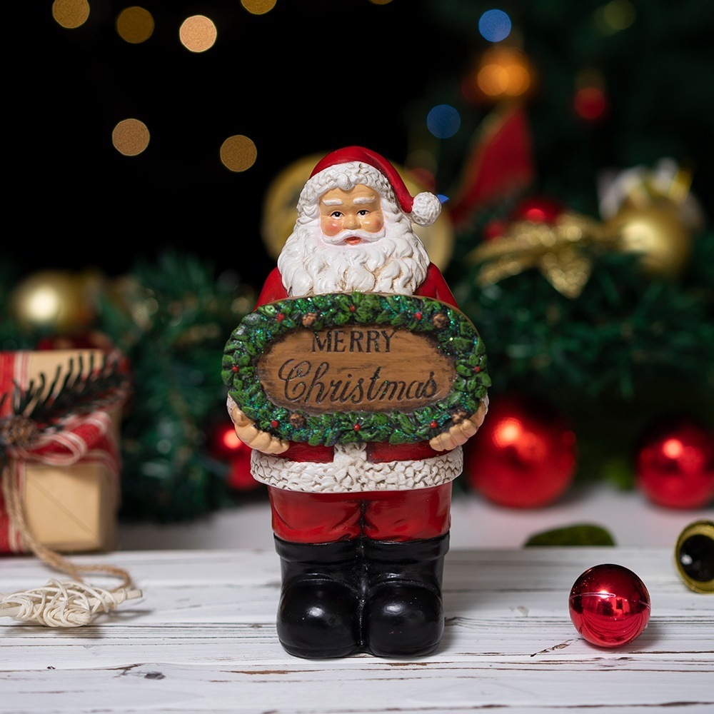 Home Xmas Decor Ideas - Patung Santa Claus Resin Dekorasi Natal