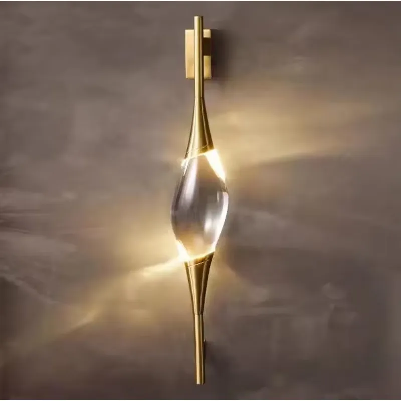Home Decor Light - Lampu Dinding LED Kristal Emas Tembaga