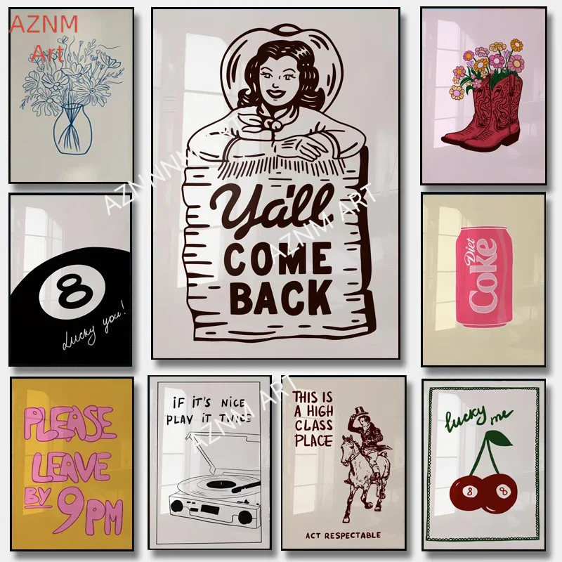 Home Decor Minimalist Style - Poster Estetika Minimalis Cetak Tren Abstrak