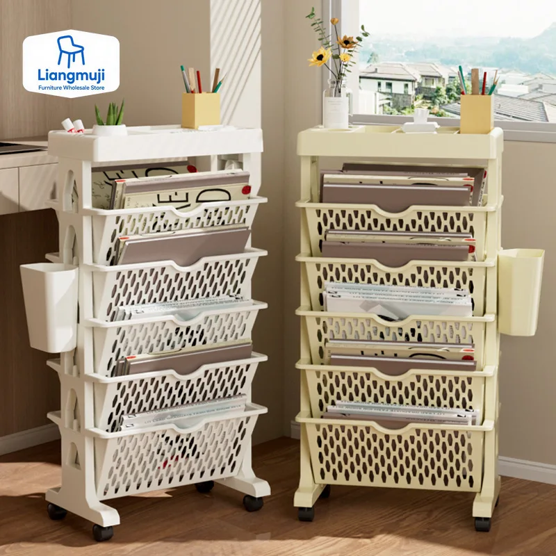Home Decor On Wheels - Rak Buku 5 Tingkat Dapat Dipindah-pindah