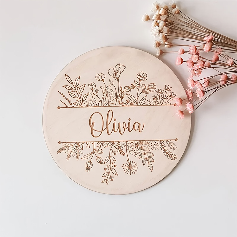 Home Decor Names - Plakat Nama Berukir Bunga yang Dipersonalisasi,