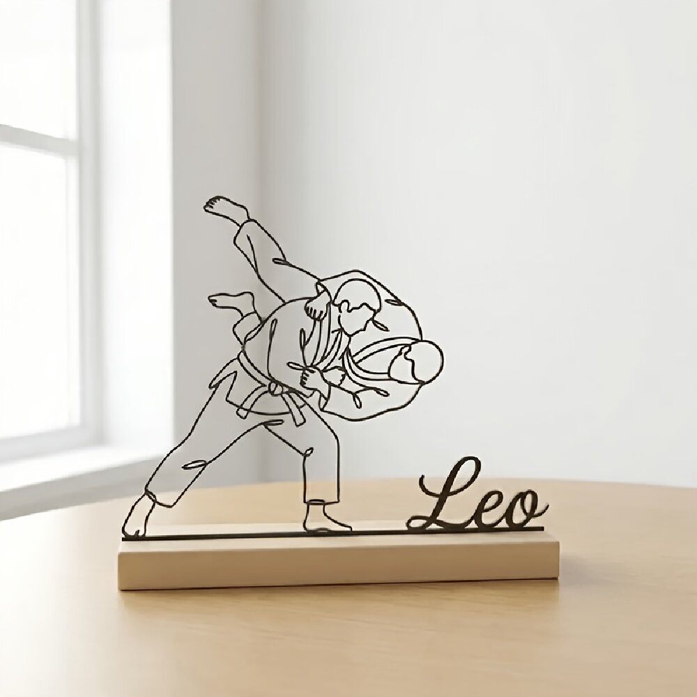 Home Decor Unique - Patung Seni Bela Diri Judo Ukiran