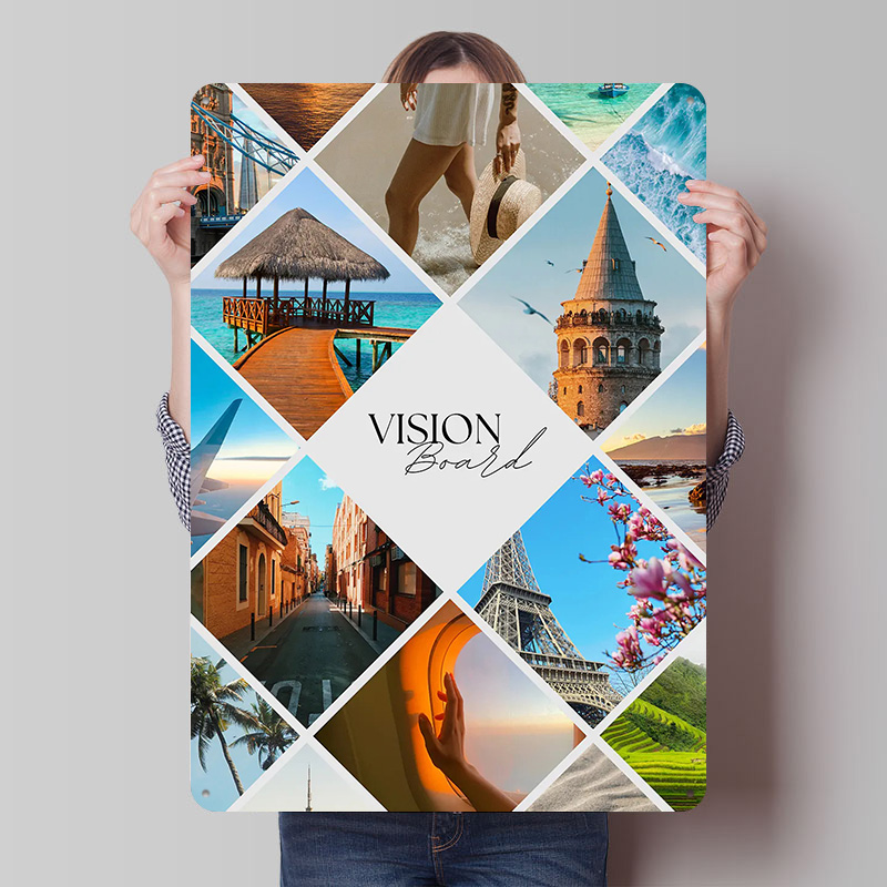 Home Decor Vision Board - Poster Cetak Kolase Papan Visi Perjalanan,