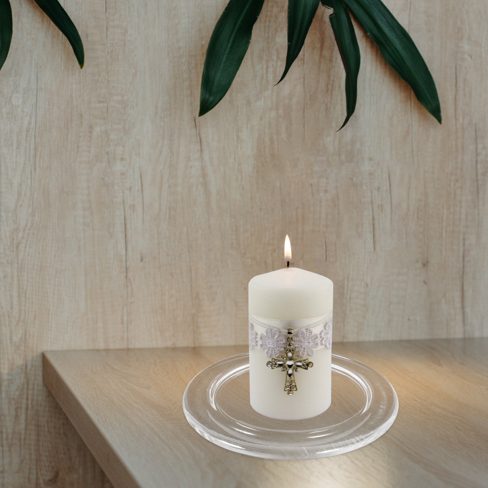 Home Decor Glass - Nampan Kaca Transparan, Desain Sederhana, Multifungsi,