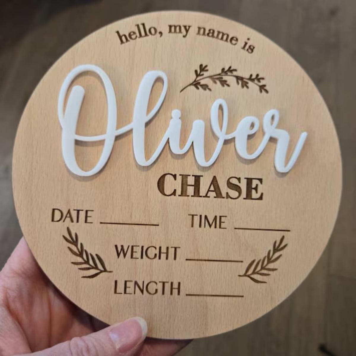 Home Decor Names - 1 Buah Tanda Pengumuman Bayi Kustom,