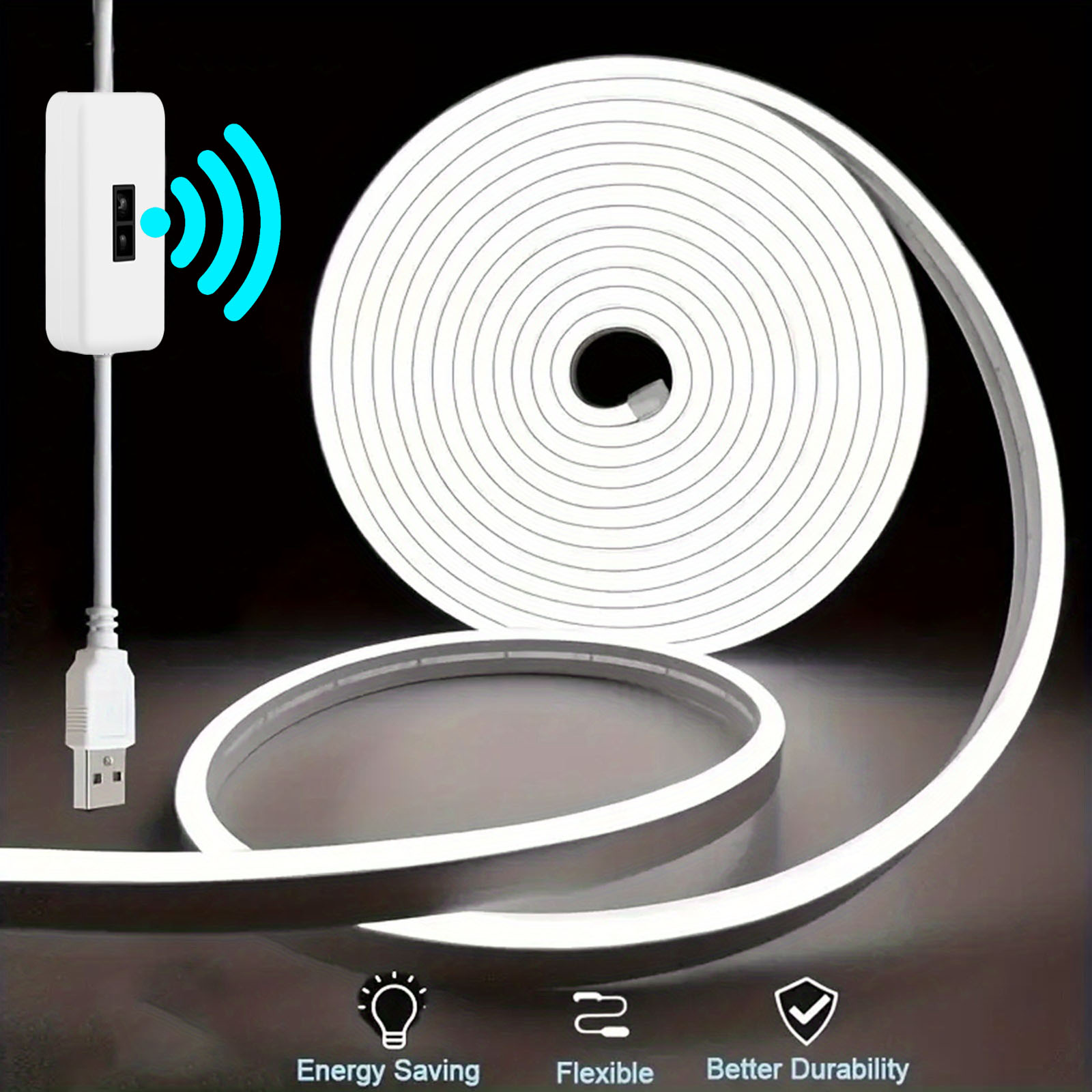 Rope Light Decoration - Sensor gerak Strip lampu LED Neon,