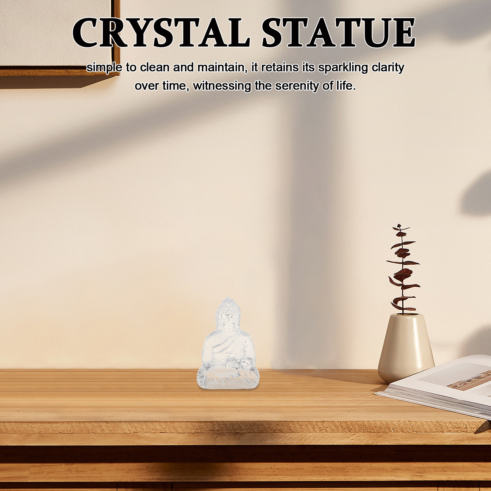 Home Decor Minimalist Style - Patung Buddha Kristal Minimalis, Dekorasi Rumah