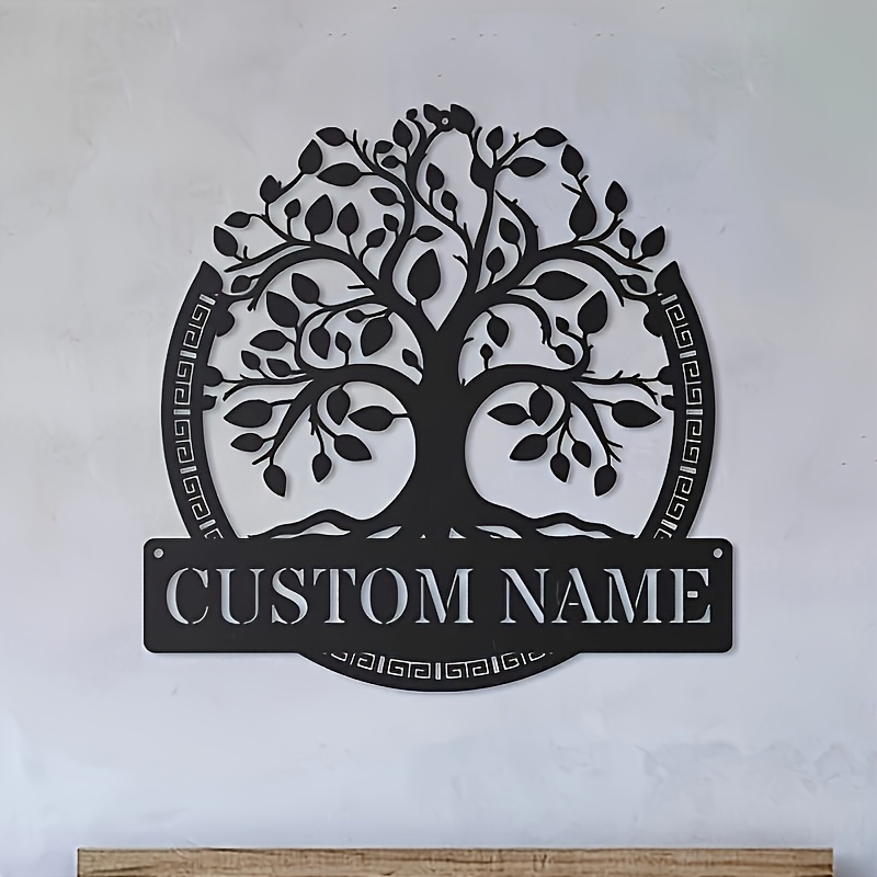 Home Decor Names - Seni Dinding Logam Kustom Pohon Kehidupan.