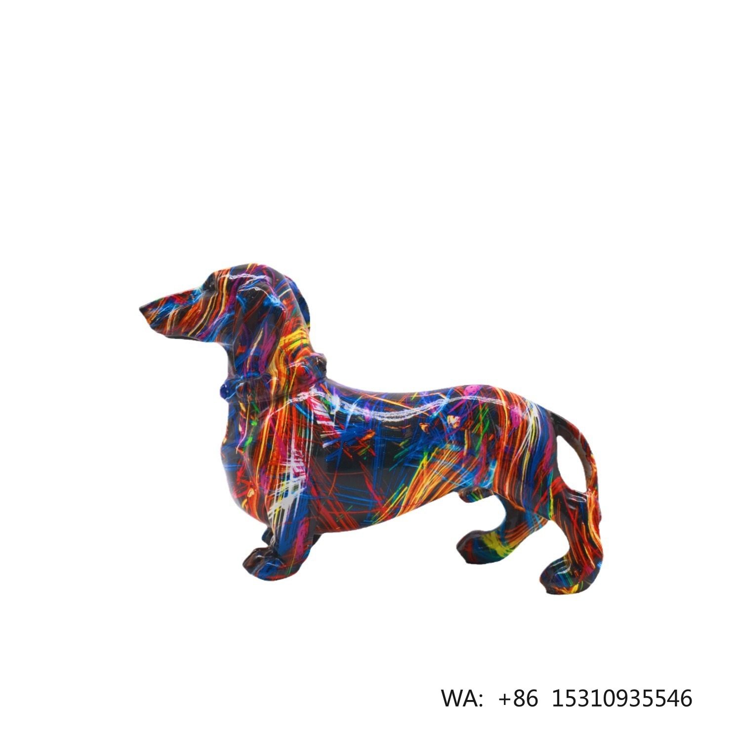 Home Decor Resin - Patung Anjing Graffiti Resin Dekorasi Rumah