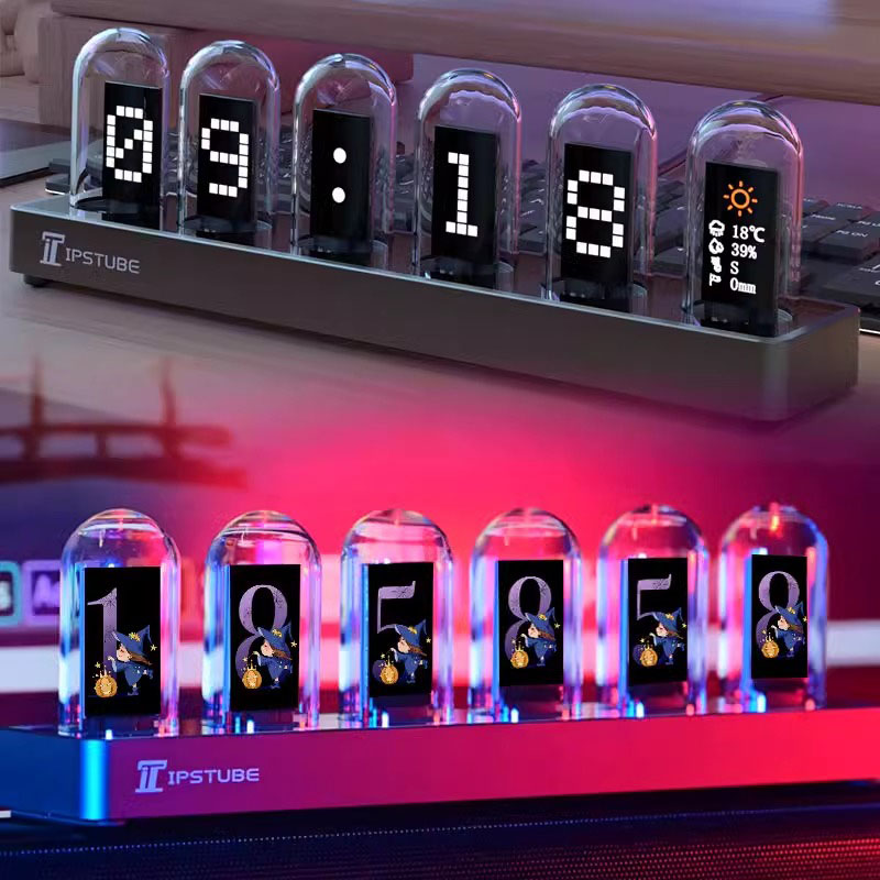 Home Decor Diy Ideas - Jam Tabung Nixie RGB LED Menyala