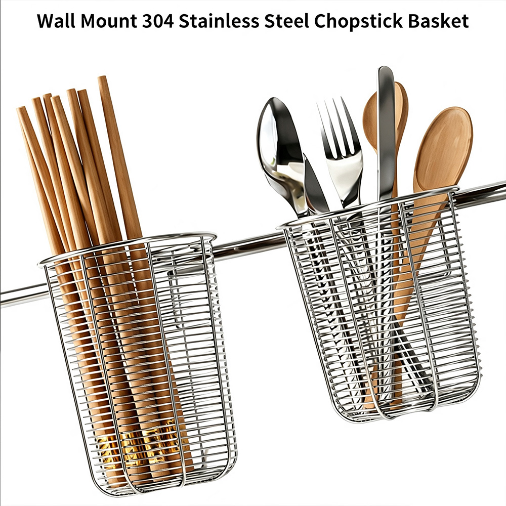 Woven Wall Basket - Rak Pengering Peralatan Makan dari Baja