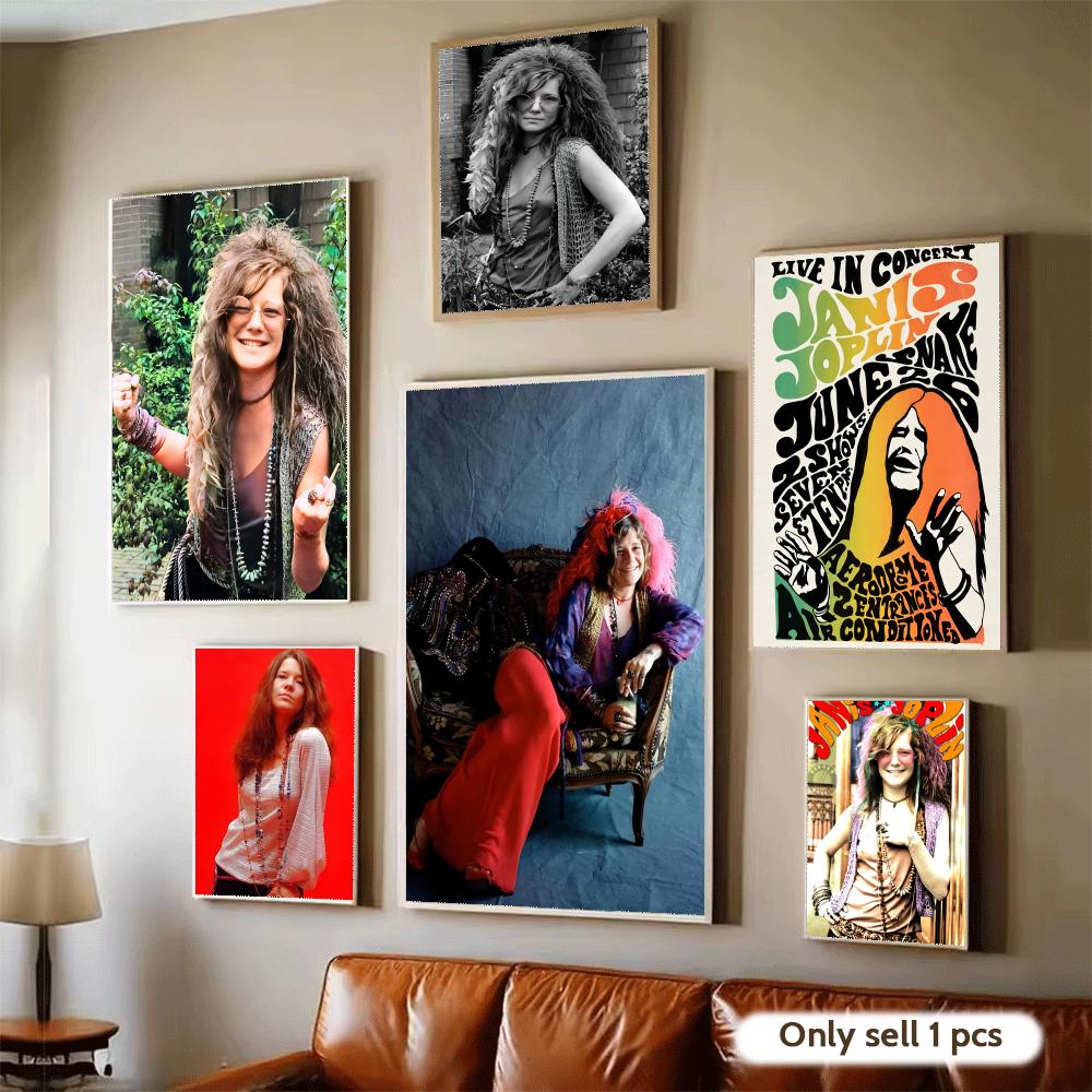 Home Decor Living Room Ideas - Poster Penyanyi Amerika J-Janis Joplin Stiker