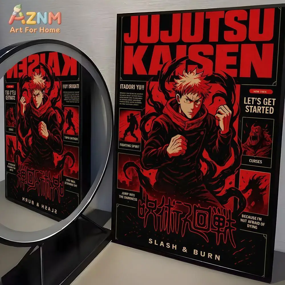 Home Decor Minimalist Style - 1 buah Poster Anime J-Jujutsu K-Kaisen,