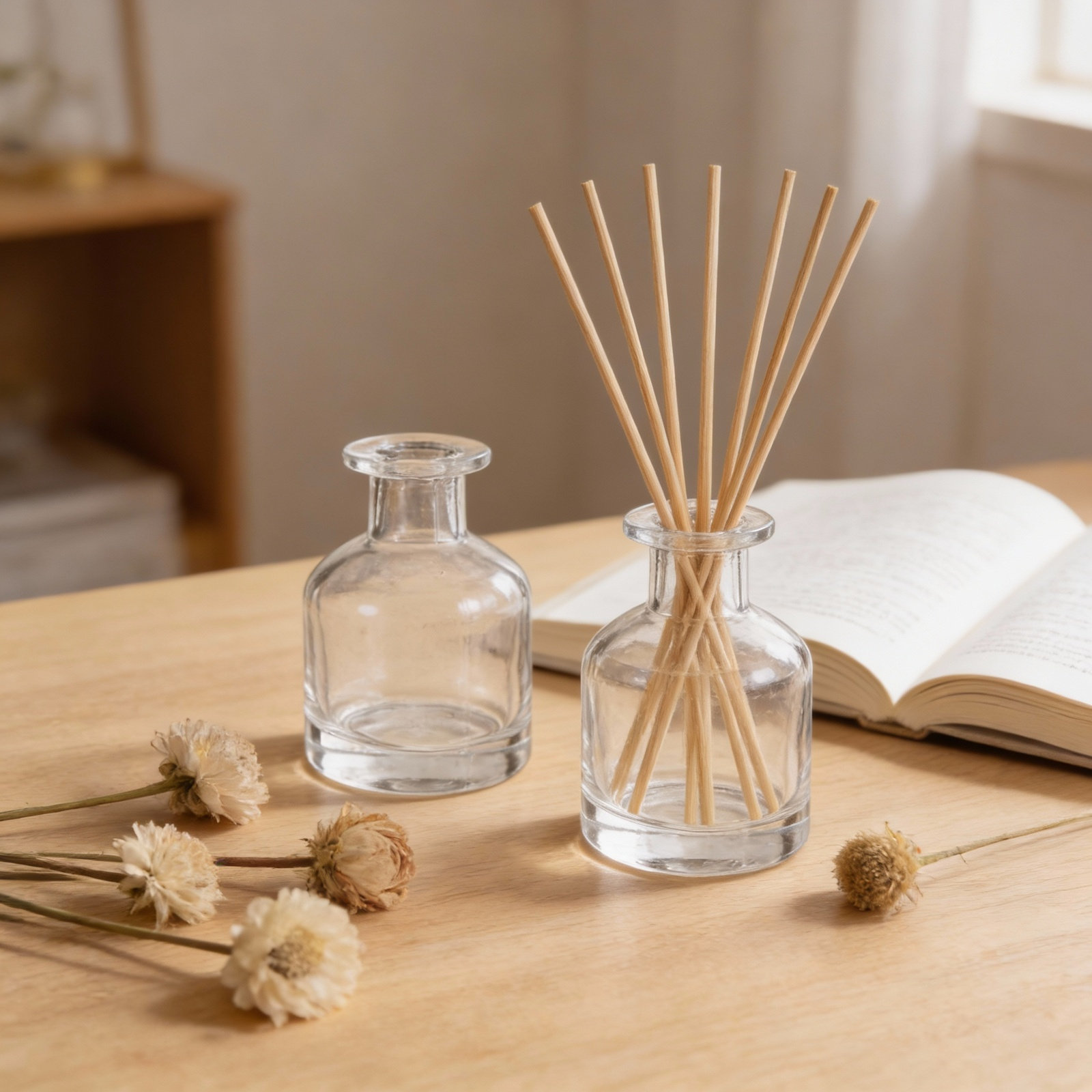 Home Decor Glass - 2 Buah Botol Diffuser Kaca Desain