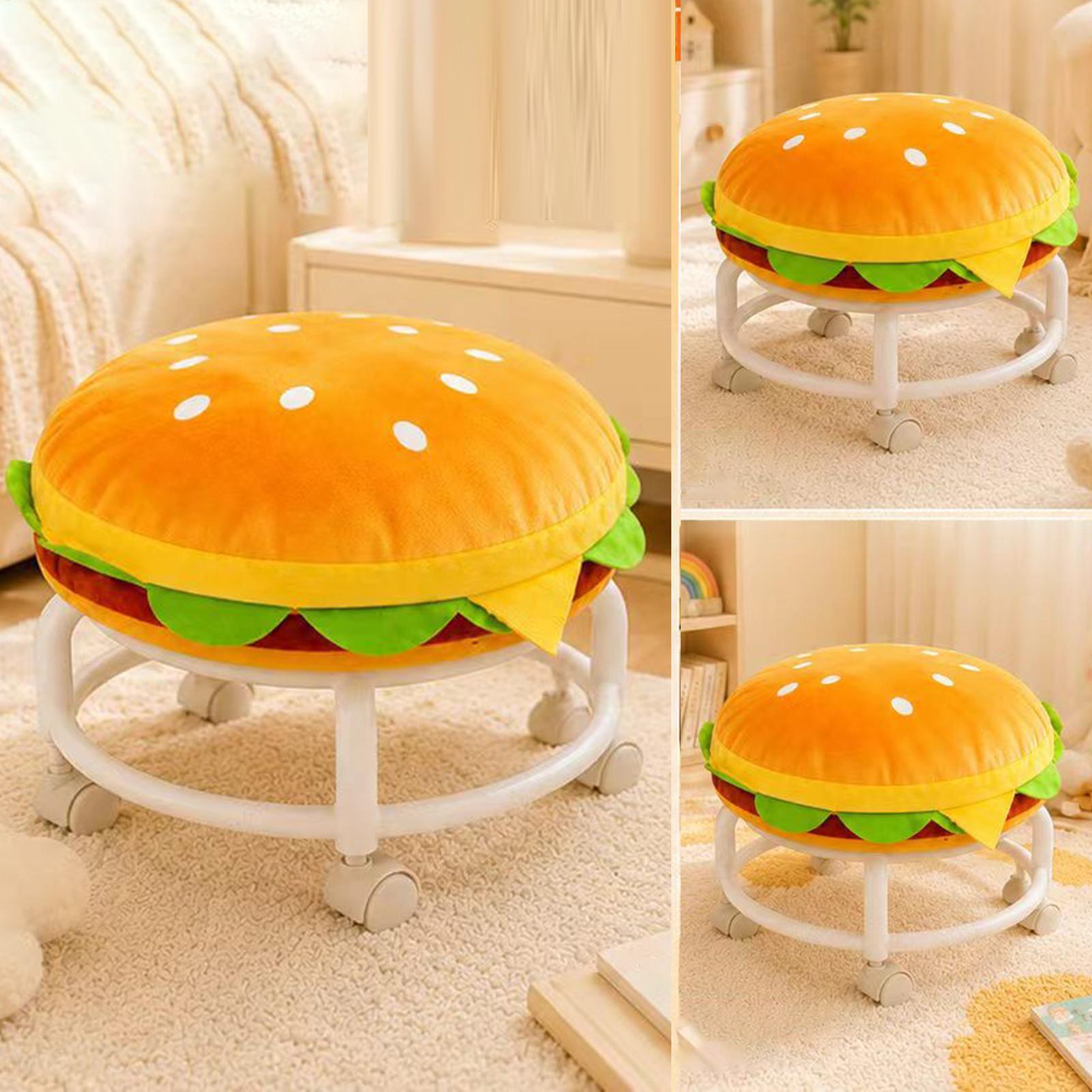Home Decor On Wheels - Bangku Beroda Bentuk Hamburger Nyaman Dekoratif