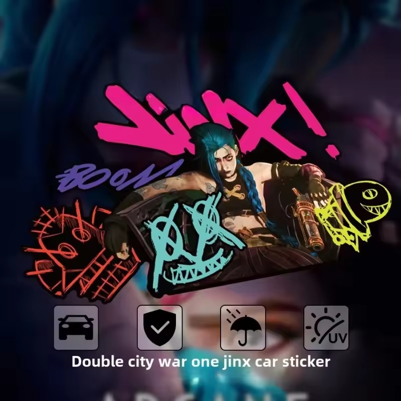 Home Decor Glass - Stiker Mobil Reflektif Grafiti Arcane Jinx