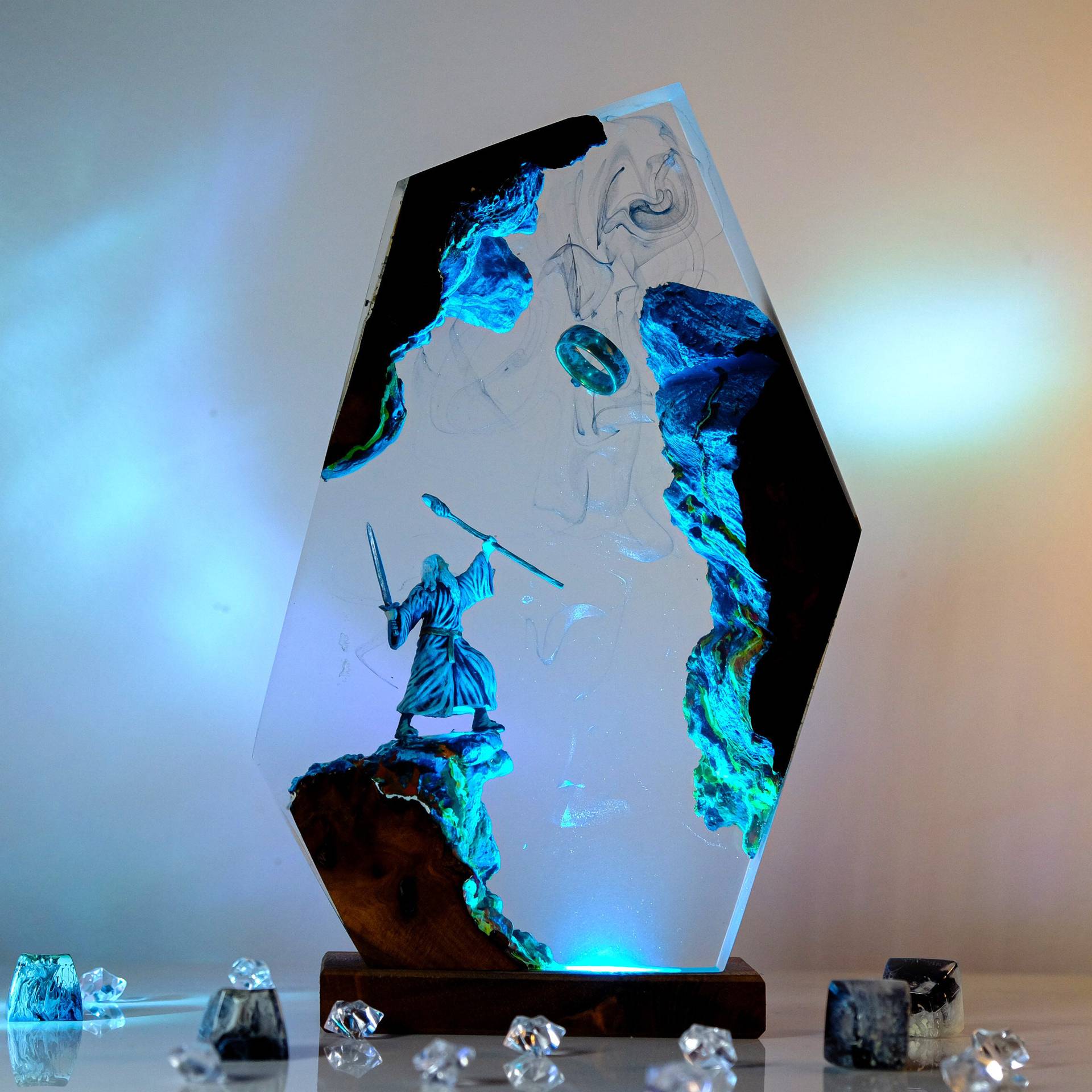 Home Decor Unique - Lampu Resin Figur Adegan Film Cincin