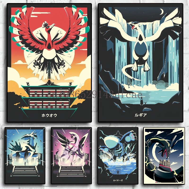 Home Decor Japandi - Anime klasik Jepang Pokemon lukisan kanvas