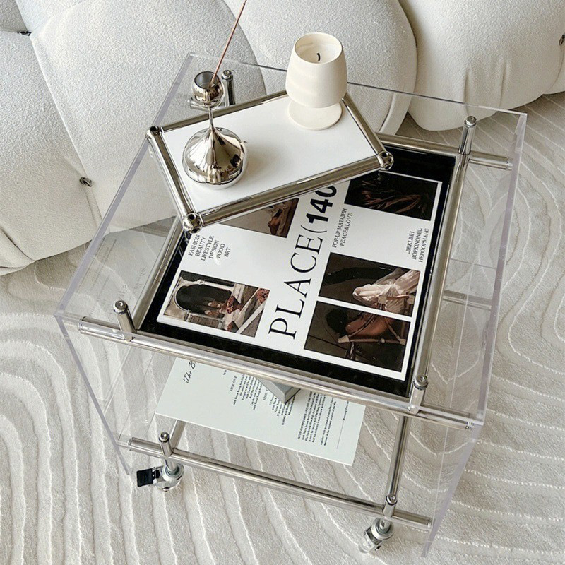 Home Decor On Wheels - Meja Kopi Modern Meja Ujung Persegi