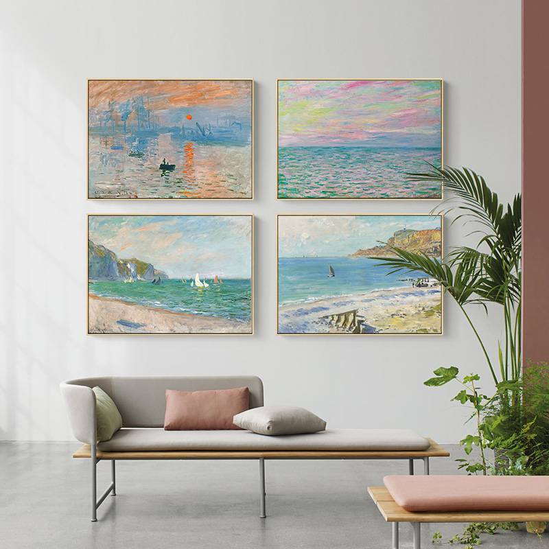 Home Decor Japandi - Lukisan Kanvas Poster Monet Terkenal Seni