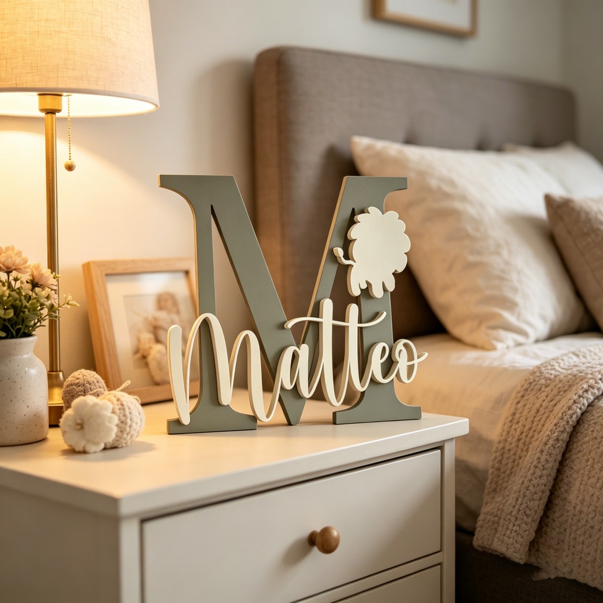 Home Decor Names - 1 Buah Plakat Nama Kayu Inisial