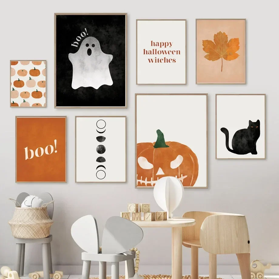 Home Decor Japandi - Lukisan Kanvas Seni Dinding Labu Jiwa