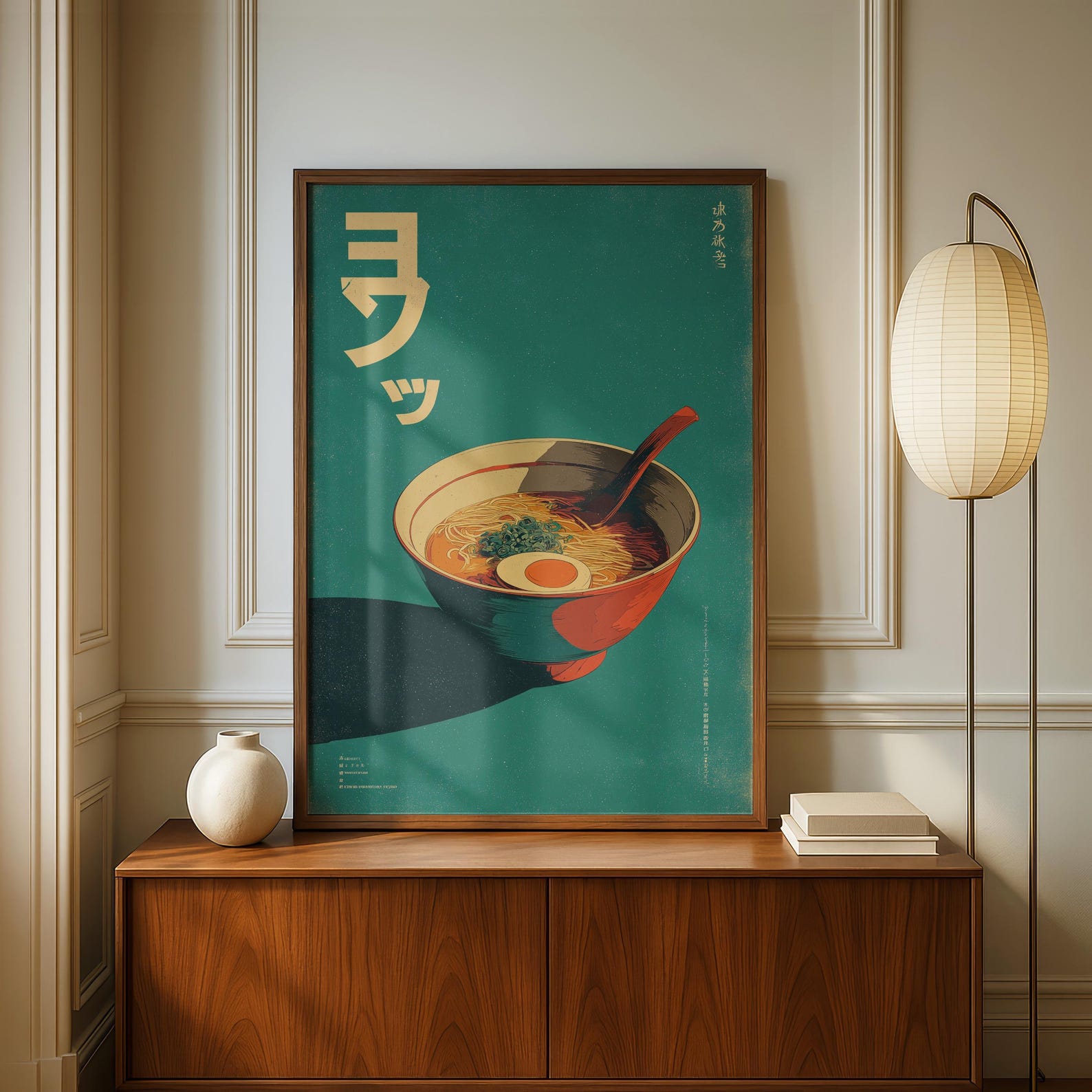 Home Decor Minimalist Style - Cetakan Seni Kanvas Ramen Jepang Retro