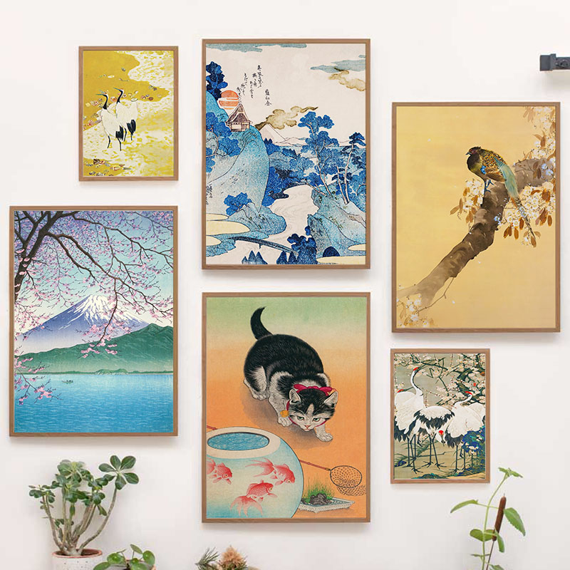 Home Decor Japandi - Lukisan Kanvas Jepang Katsushika Hokusai Poster