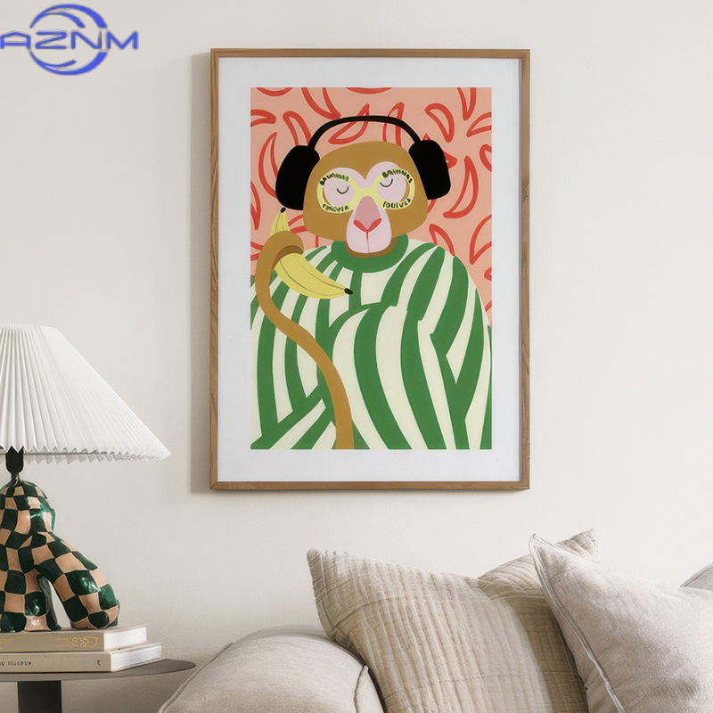 Home Decor Pt - AZNM Poster Seni Boho Pelangi Garis