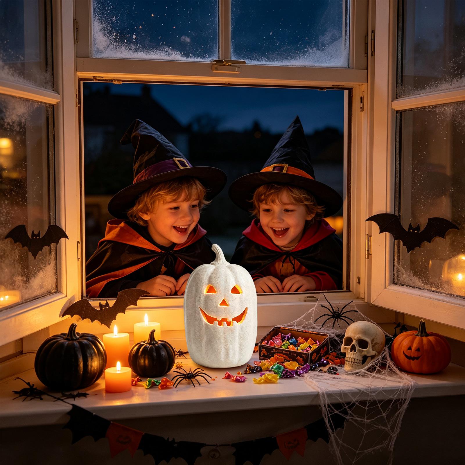 Home Decor Resin - Dekorasi Labu Halloween, Lentera Labu Resin