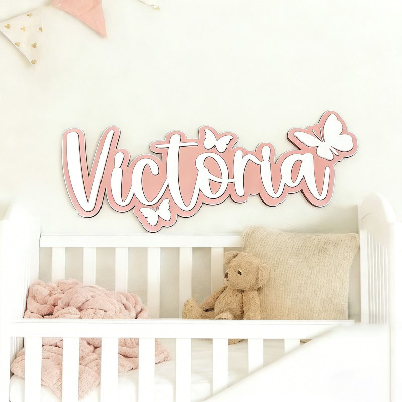 1 Buah Plakat Nama Kayu Kupu-k - Home Decor Names ulasan dan harga