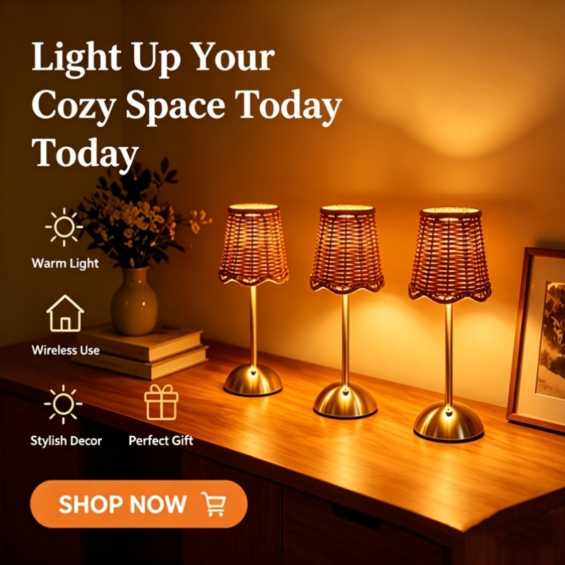 Lampu Meja Seni Anyaman Rotan  - Home Decor Light ulasan dan harga