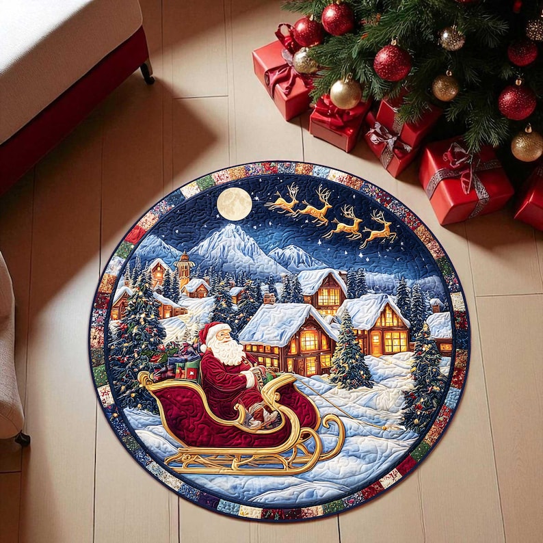 Keset Natal Santa Sleigh, Karp - Home Xmas Decor Ideas ulasan dan harga