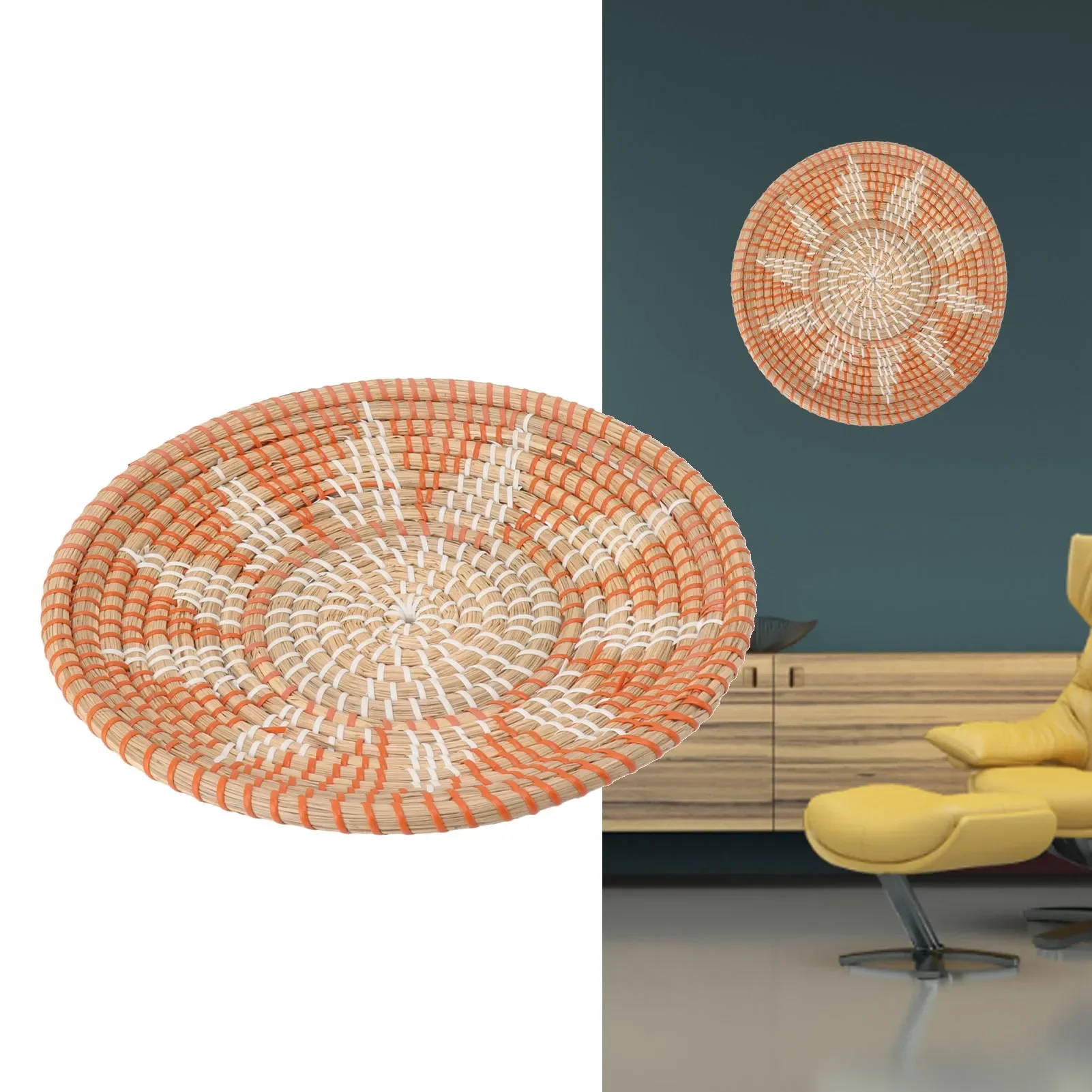 Ornamen Dinding Rumput Bundar  - Woven Wall Basket ulasan dan harga