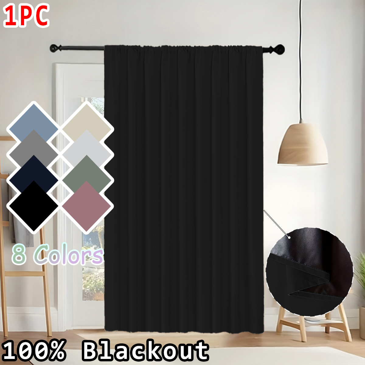 1 Buah Tirai Blackout 100% War - Blackout Curtains ulasan dan harga