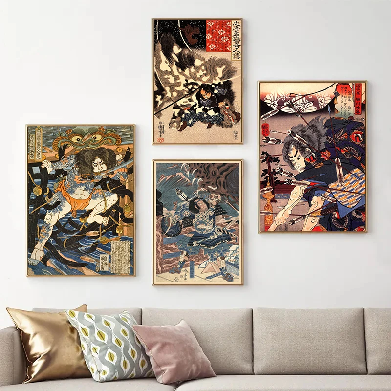 Lukisan Kanvas Retro Jepang Uk - Home Decor Japandi ulasan dan harga