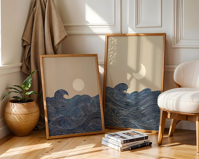 2 Buah Cetakan Seni Dinding Ka - Home Decor Minimalist Style ulasan dan harga