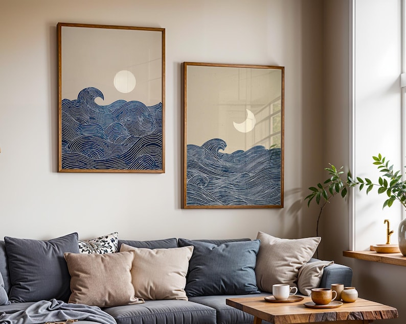 2 Buah Cetakan Seni Dinding Ka - Home Decor Minimalist Style ulasan dan harga