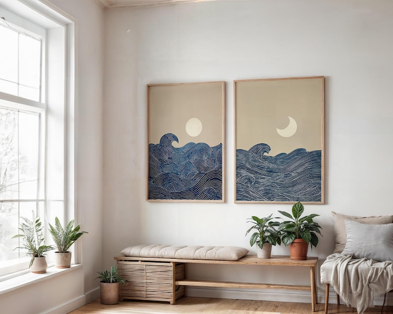 2 Buah Cetakan Seni Dinding Ka - Home Decor Minimalist Style ulasan dan harga