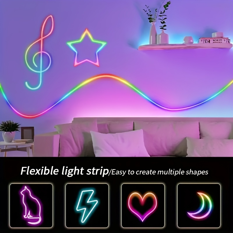 Lampu Strip Neon Fleksibel RGB - Rope Light Decoration ulasan dan harga