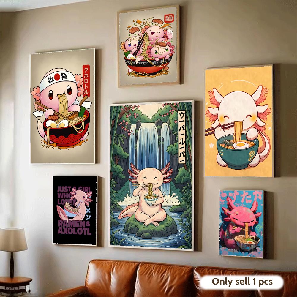 Poster Desain Seni Ramen Axolo - Home Decor Living Room Ideas ulasan dan harga
