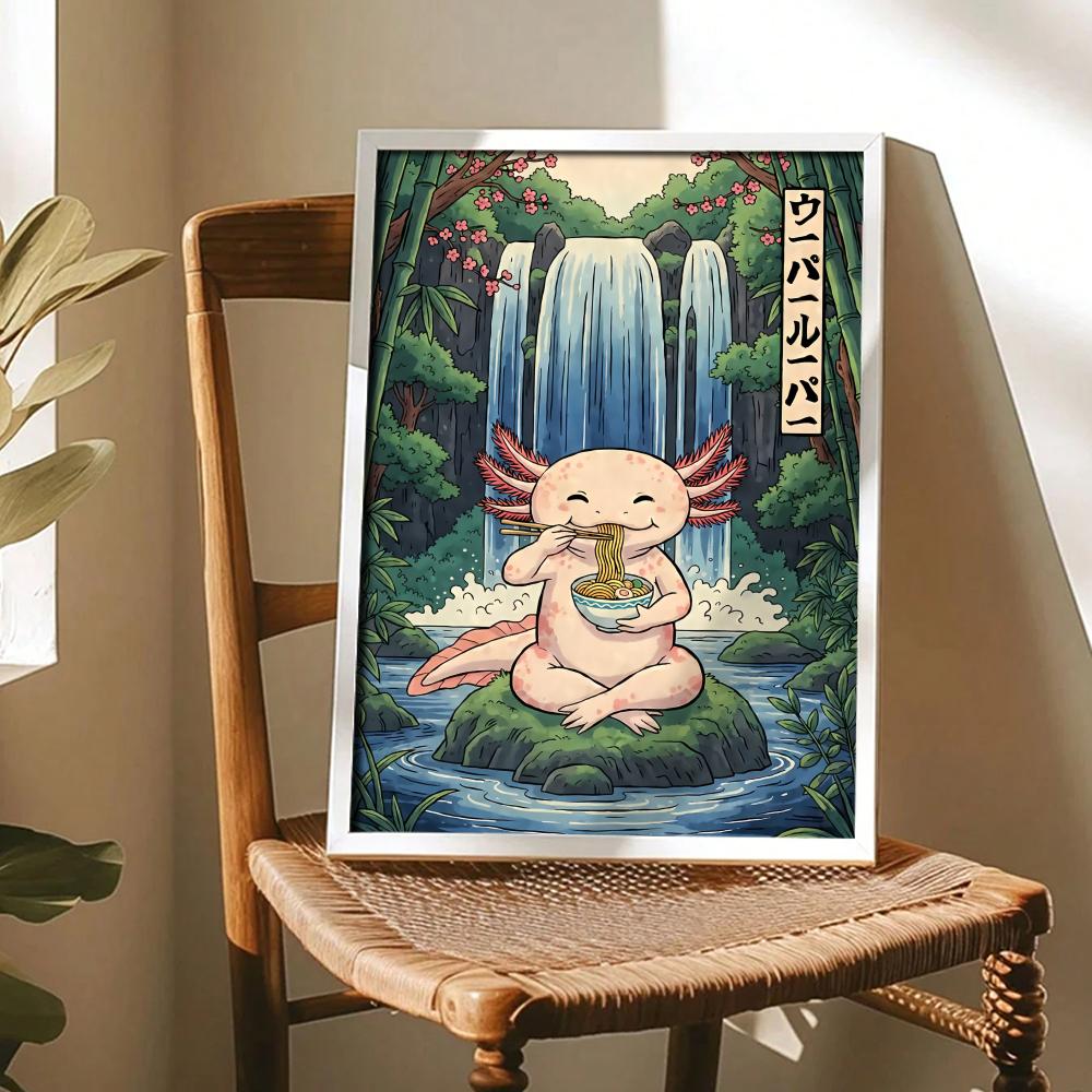 Poster Desain Seni Ramen Axolo - Home Decor Living Room Ideas ulasan dan harga