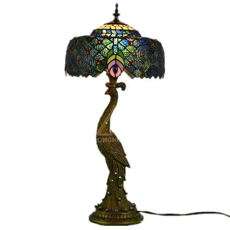 Lampu Meja Gaya Tiffany Motif  - Home Decor Glass ulasan dan harga
