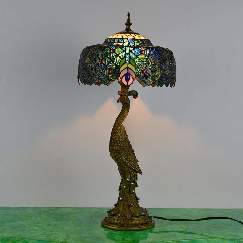 Lampu Meja Gaya Tiffany Motif  - Home Decor Glass ulasan dan harga