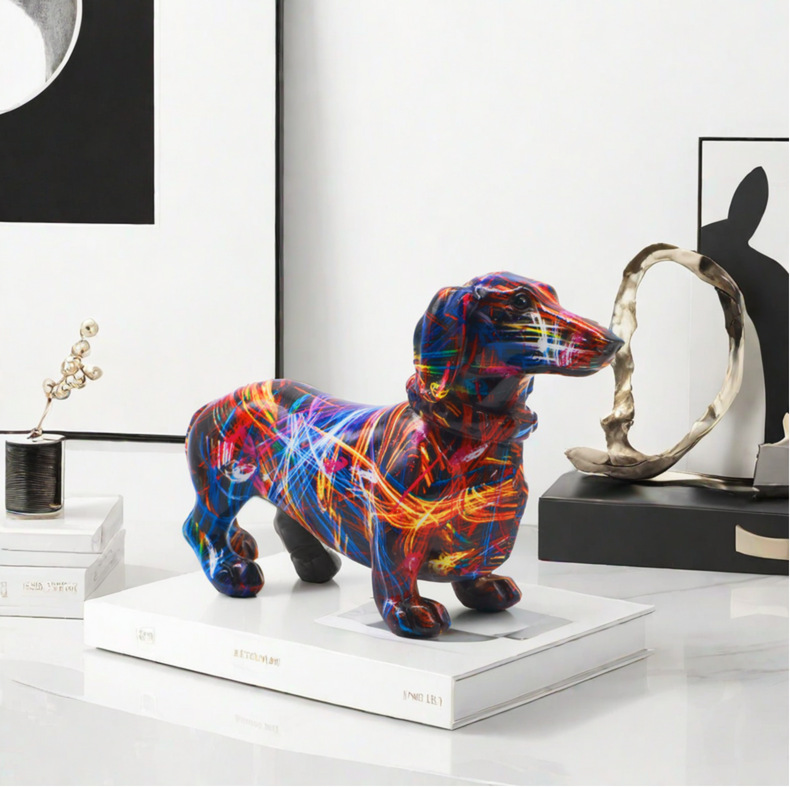 Patung Anjing Graffiti Resin D - Home Decor Resin ulasan dan harga