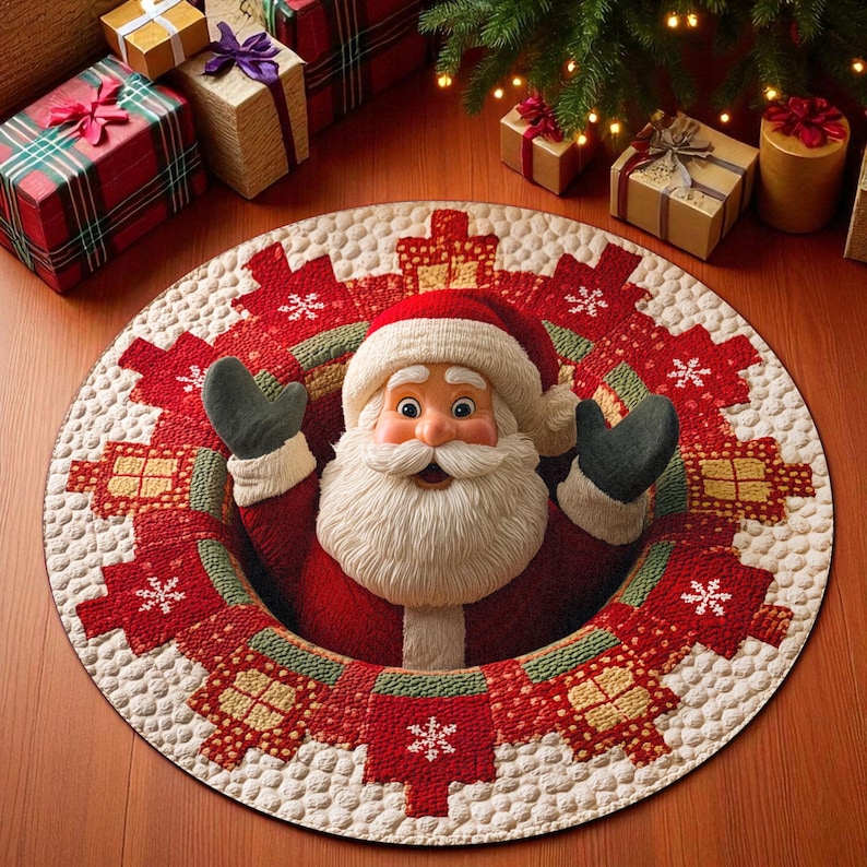 Keset Bulat Santa Claus Natal, - Home Xmas Decor Ideas ulasan dan harga
