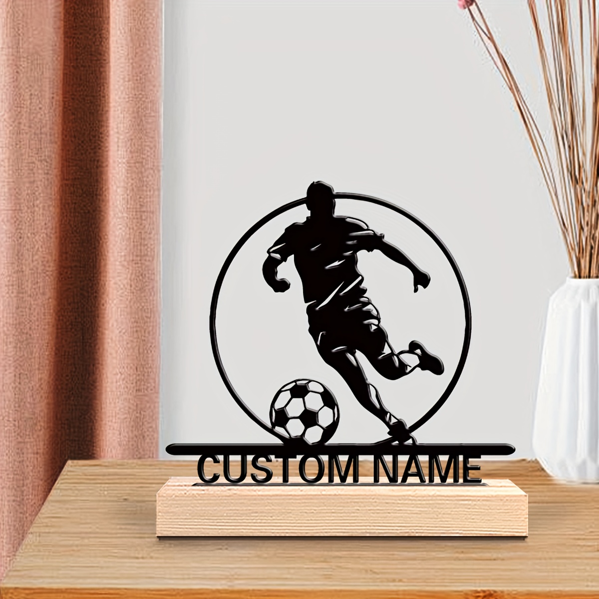 Patung Logam Pemain Sepak Bola - Home Decor Names ulasan dan harga
