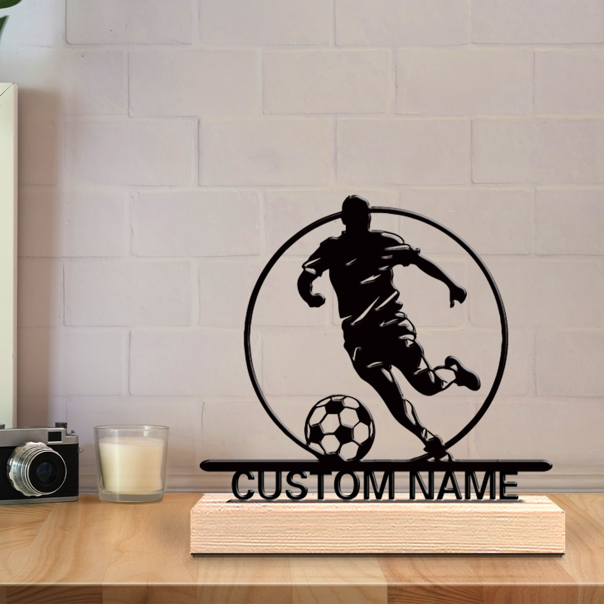 Patung Logam Pemain Sepak Bola - Home Decor Names ulasan dan harga