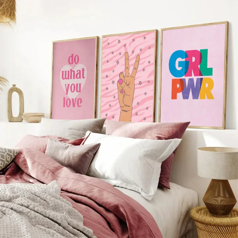 Abstrak Merah Muda Petir Gradi - Home Decor Japandi ulasan dan harga