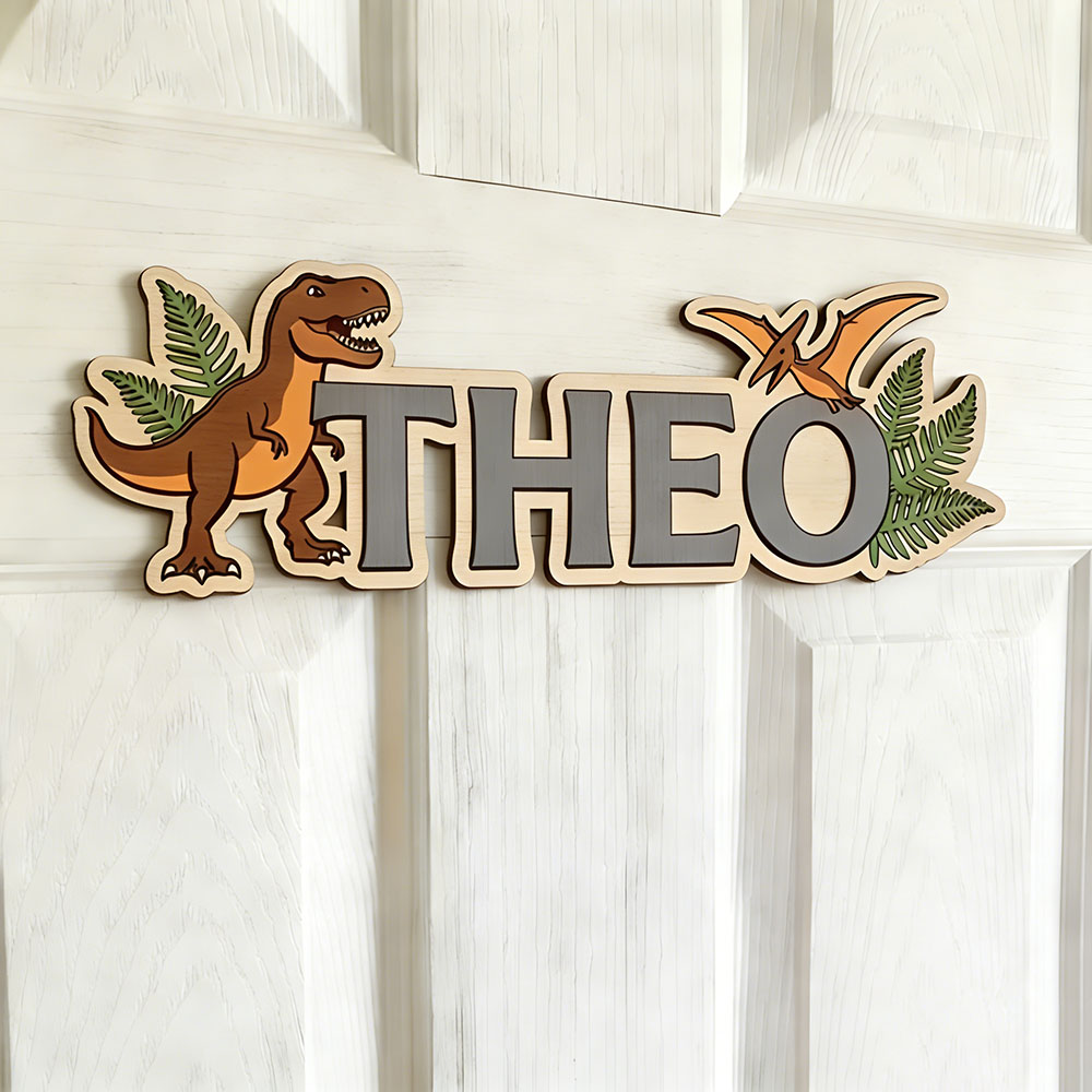 Tanda Nama Dinosaurus yang Dip - Home Decor Names ulasan dan harga